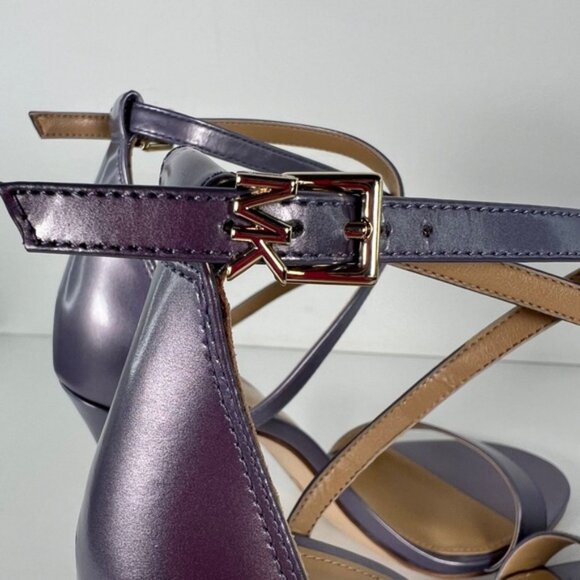 NWB MICHAEL KORS‎ ANTONIA SANDAL PEARLIZED Orched Heel Sandal 40SOATHA1W Sz 9M - Picture 11 of 15